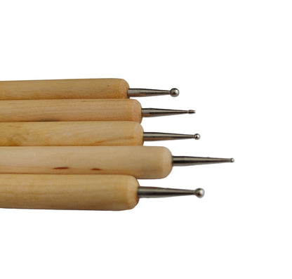 Emboss Tool With Brush Wooden 2 Side(5pc)