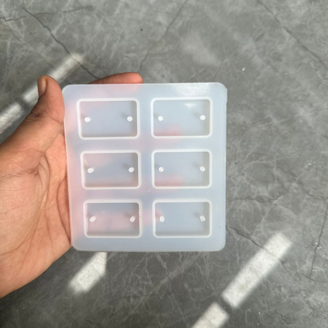 6 Cavity Rectangle Rakhi Mould ( 1 pc)