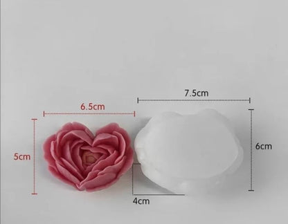 Rose Heart Flower 1 Cavity Candle Making Mould