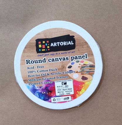 Canvas Board Round (4 Inch , 2 pc)