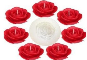 Floating Rose Flower 1 Cavity Candle Making Mould