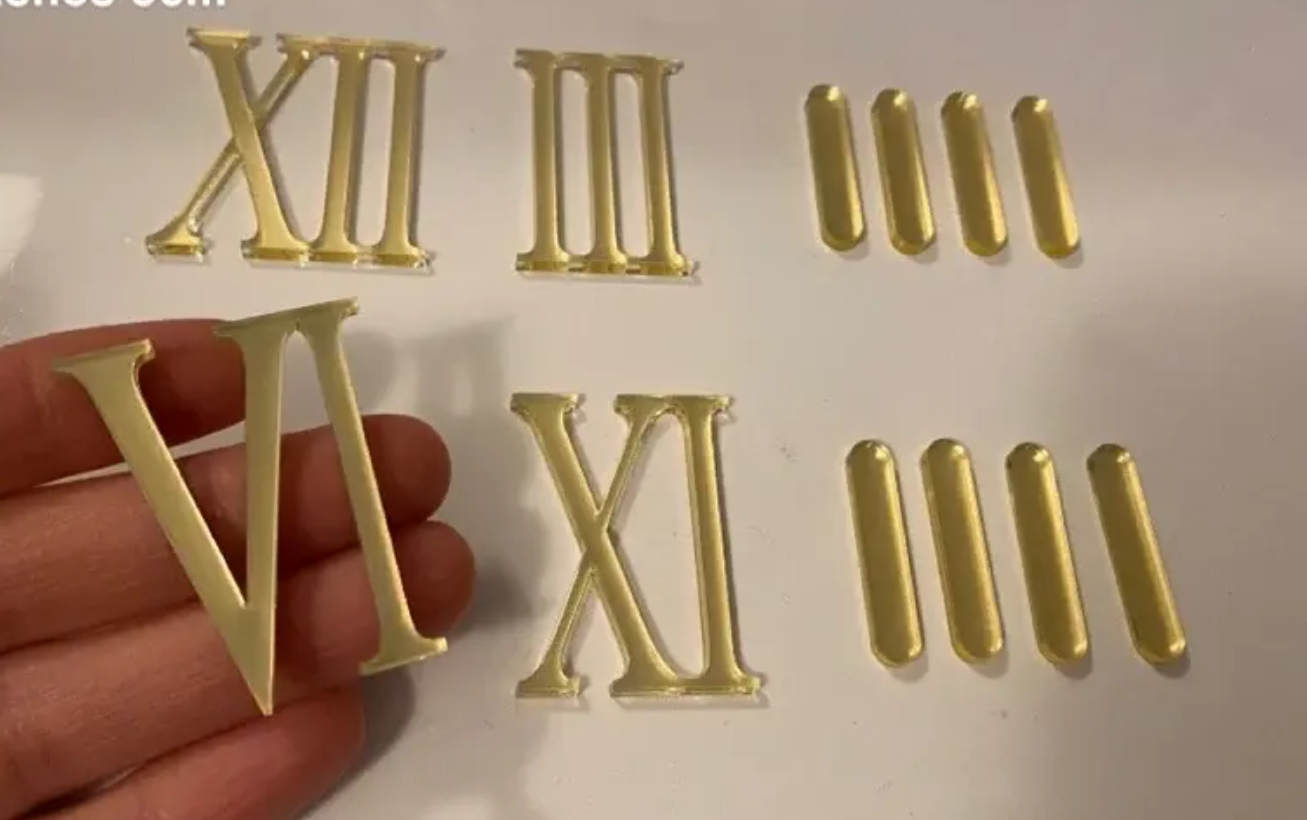 Golden Roman Number+Strips (1 Inch)