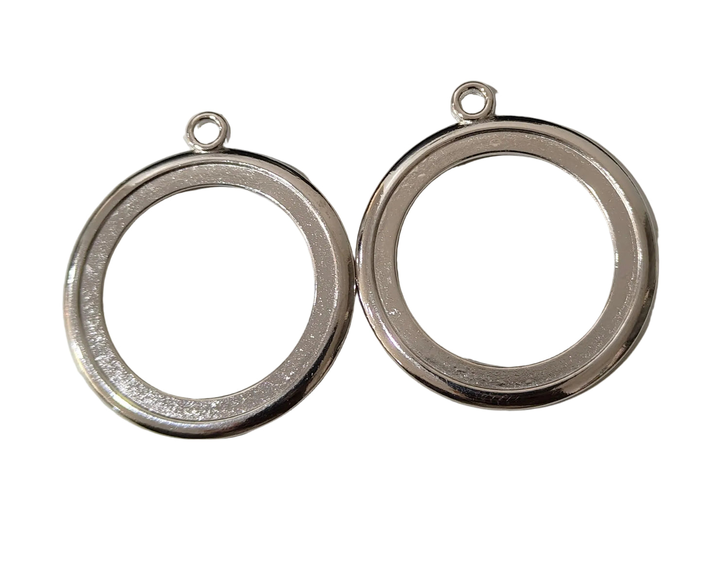 Silver Round Big Bezel Set (6 Pc)