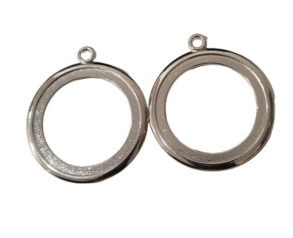 Silver Round Big Bezel Set (6 Pc)