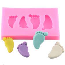 Baby Foot Print 4 Cavity Candle Making Mould