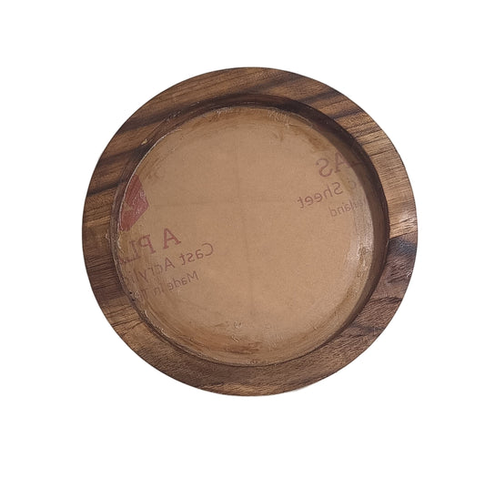 Round Teakwood Acrylic Frame (10 Inch)